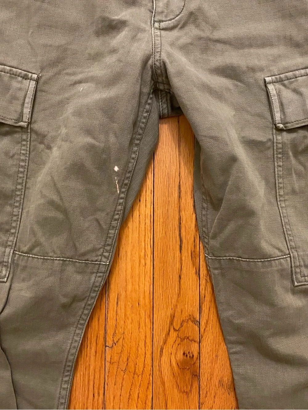 J.CREW 770 Men's Green Twill Cotton Cargo Pants Slim Straight Flat Front 31